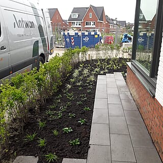 Functionele tuin bij nieuwbouwwoning