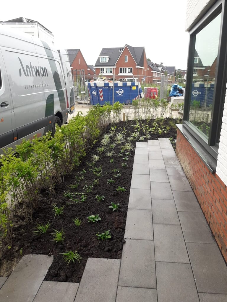 Functionele tuin bij nieuwbouwwoning