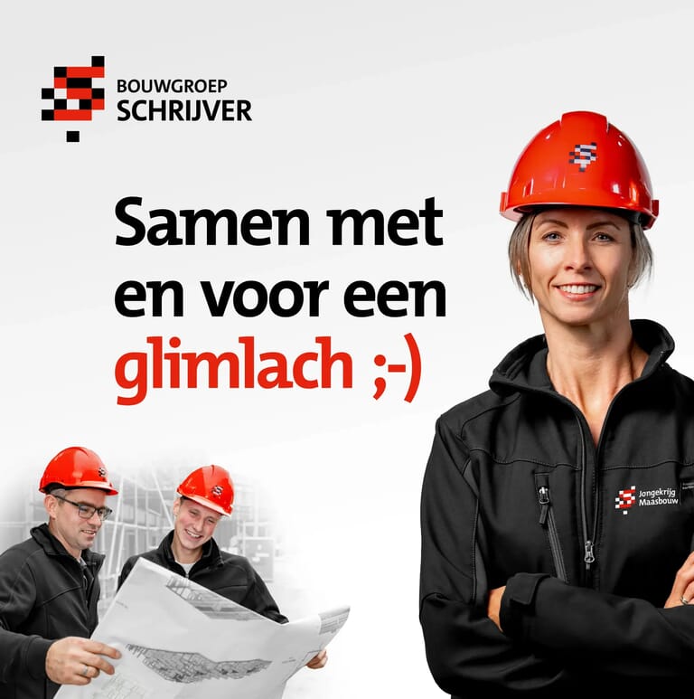bouwgroep schrijver glimlach