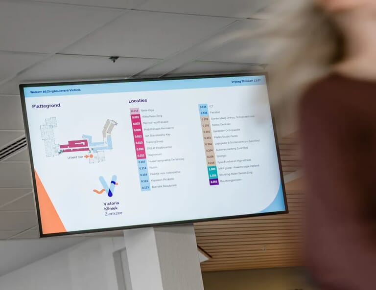 beeldscherm met informatie