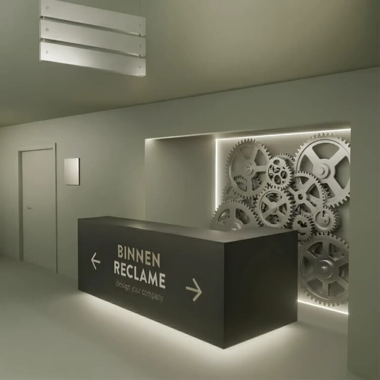 visual van hal met binnenreclame