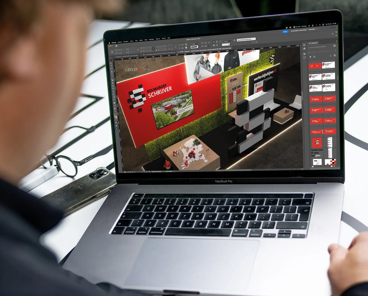 Laptop met daarop een 3d visualisatie