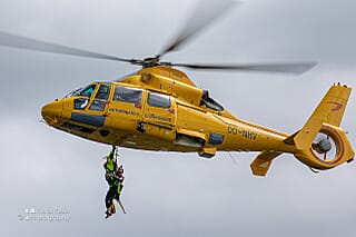 Reddingshelikopter Kustwacht demo WSV de Slikleggers