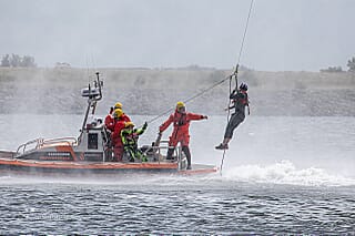 Reddingshelikopter Kustwacht demo WSV de Slikleggers