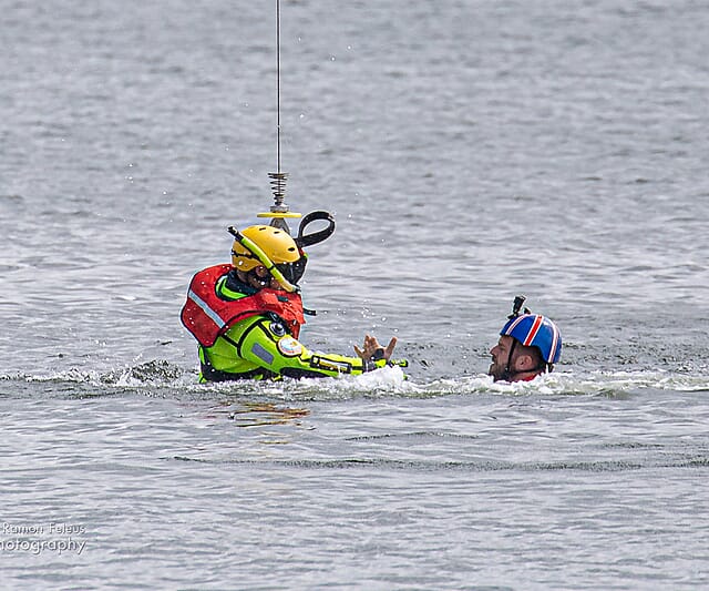 Reddingshelikopter Kustwacht demo WSV de Slikleggers