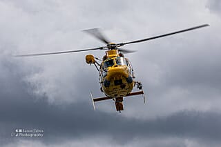 Reddingshelikopter Kustwacht demo WSV de Slikleggers