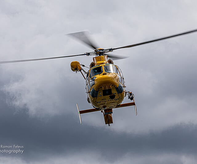 Reddingshelikopter Kustwacht demo WSV de Slikleggers