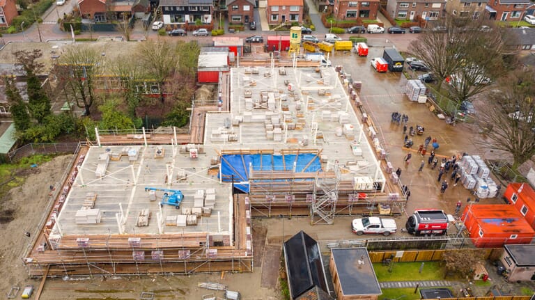 Eerste steenlegging Julianaschool Krabbendijke