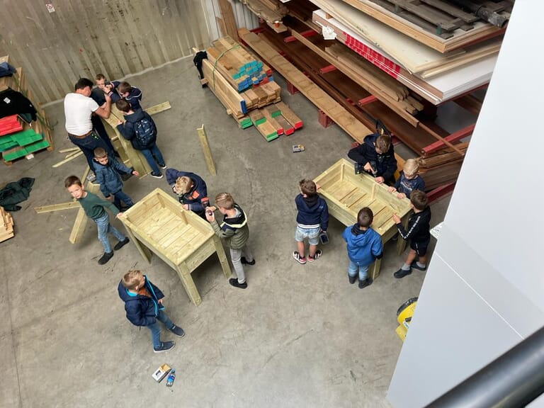 Werken in de bouw - bezoek leerlingen basisschool