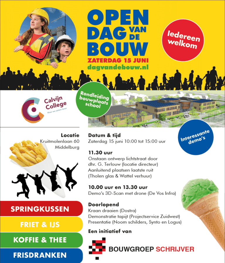 Uitnodiging Dag van de Bouw - zaterdag 15 juni 2019 - Calvijn College Middelburg