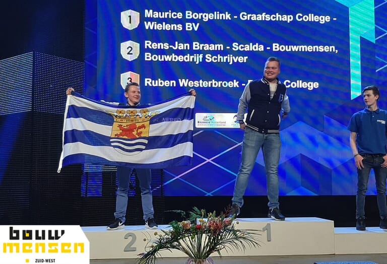 Zilveren medaille metselaar Rens-Jan