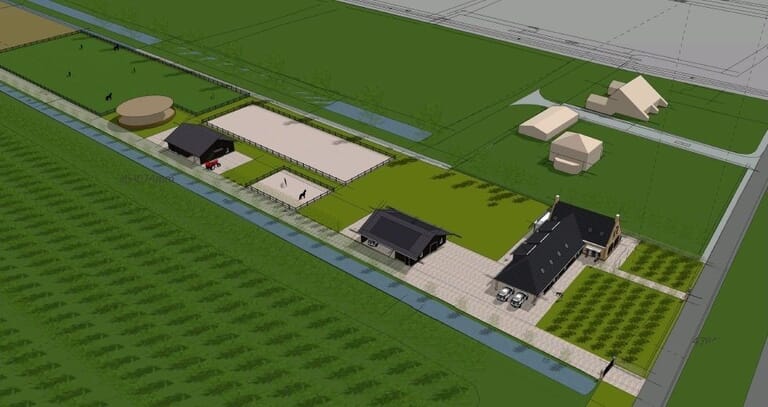 Nieuwbouw woonboerderij met 2 bijgebouwen