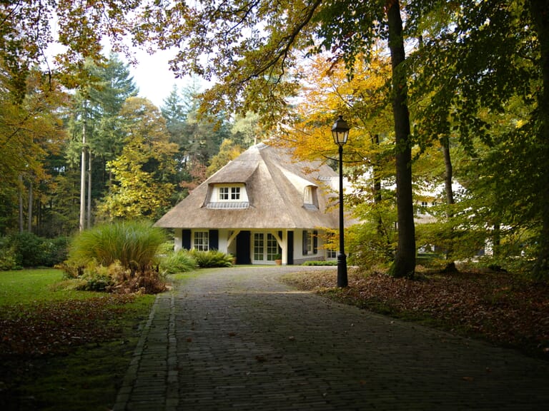 Vrijstaande villa met rieten kap in Doorn