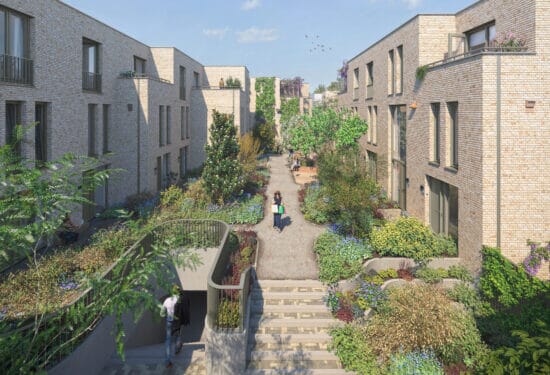 Project Korenpassage, 26 stadswoningen met tuin