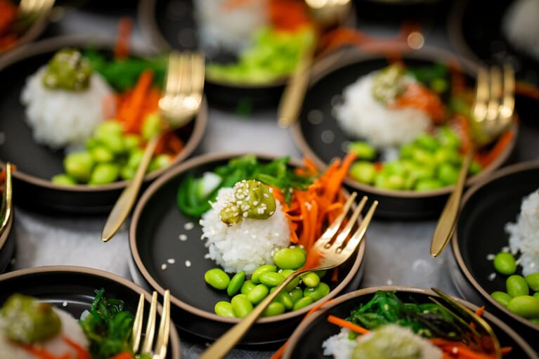 Kleine gerechtjes met rijst