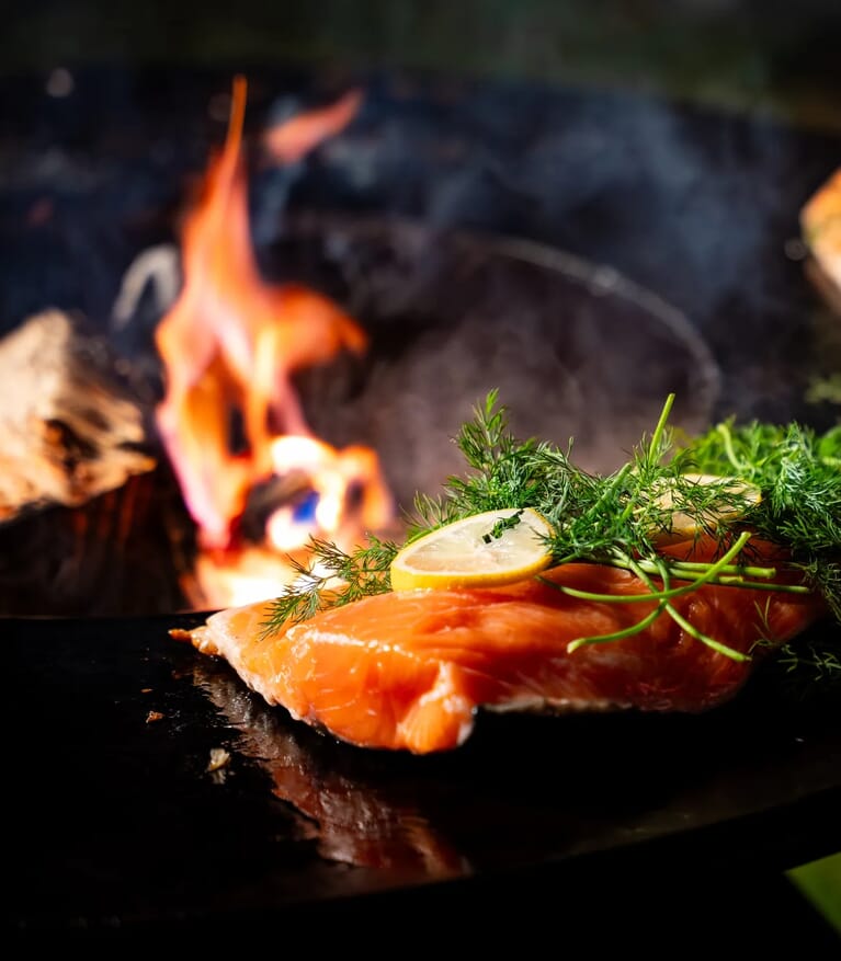Zalm op een bbq