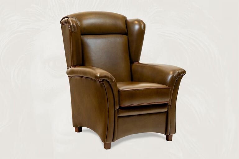 klassieke oorfauteuil leer