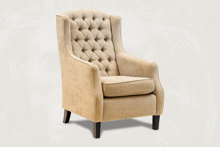 klassieke oorfauteuil Forrester gecapitonneerd