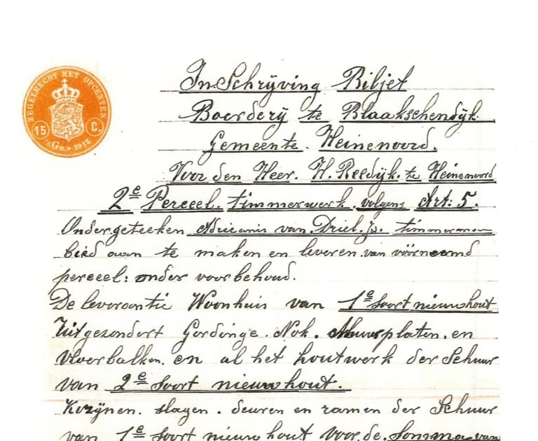 Oude Nederlandse handgeschreven brief met zegelstempel.