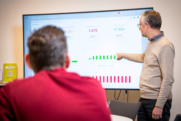 Presentatie van een financieel dashboard bij administratiekantoor voor ondernemers in Dordrecht