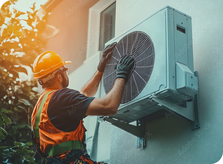 Duurzame warmtepomp kantoorpand