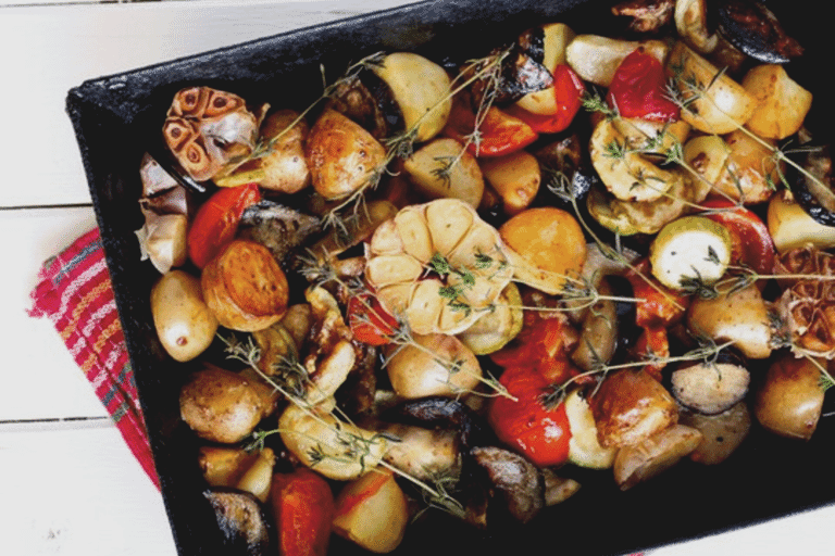 Veggie traybake