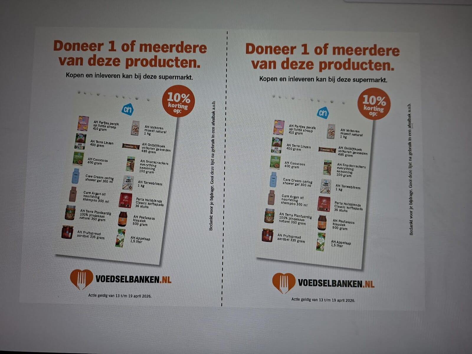 AH donatieactie van 13 t/m 19 april 