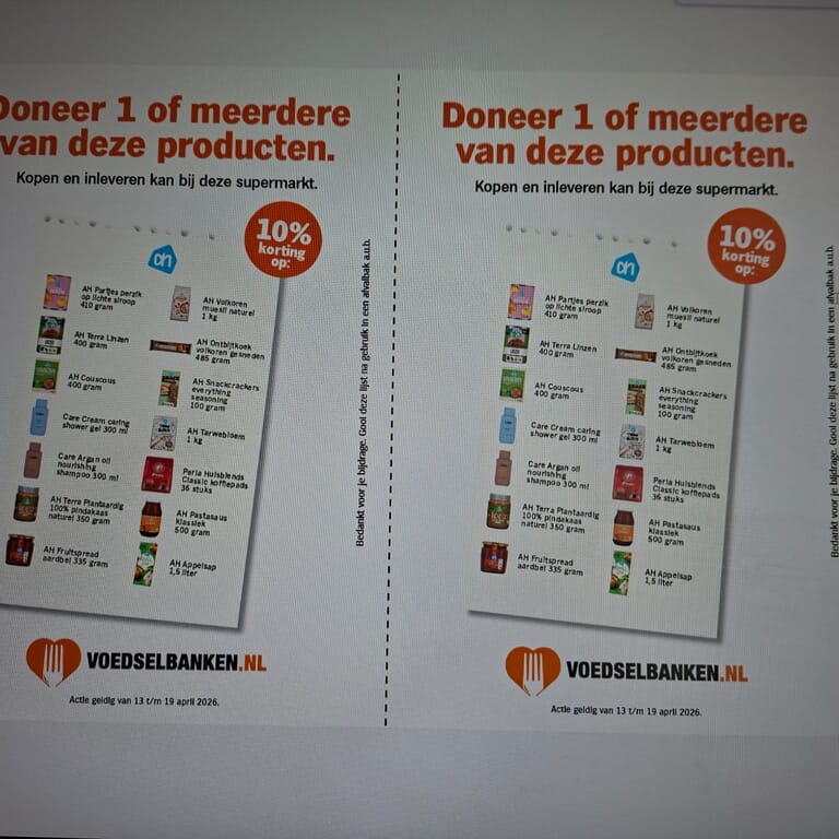 AH actie: Doneer 1 of meerdere producten